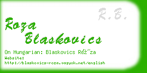 roza blaskovics business card